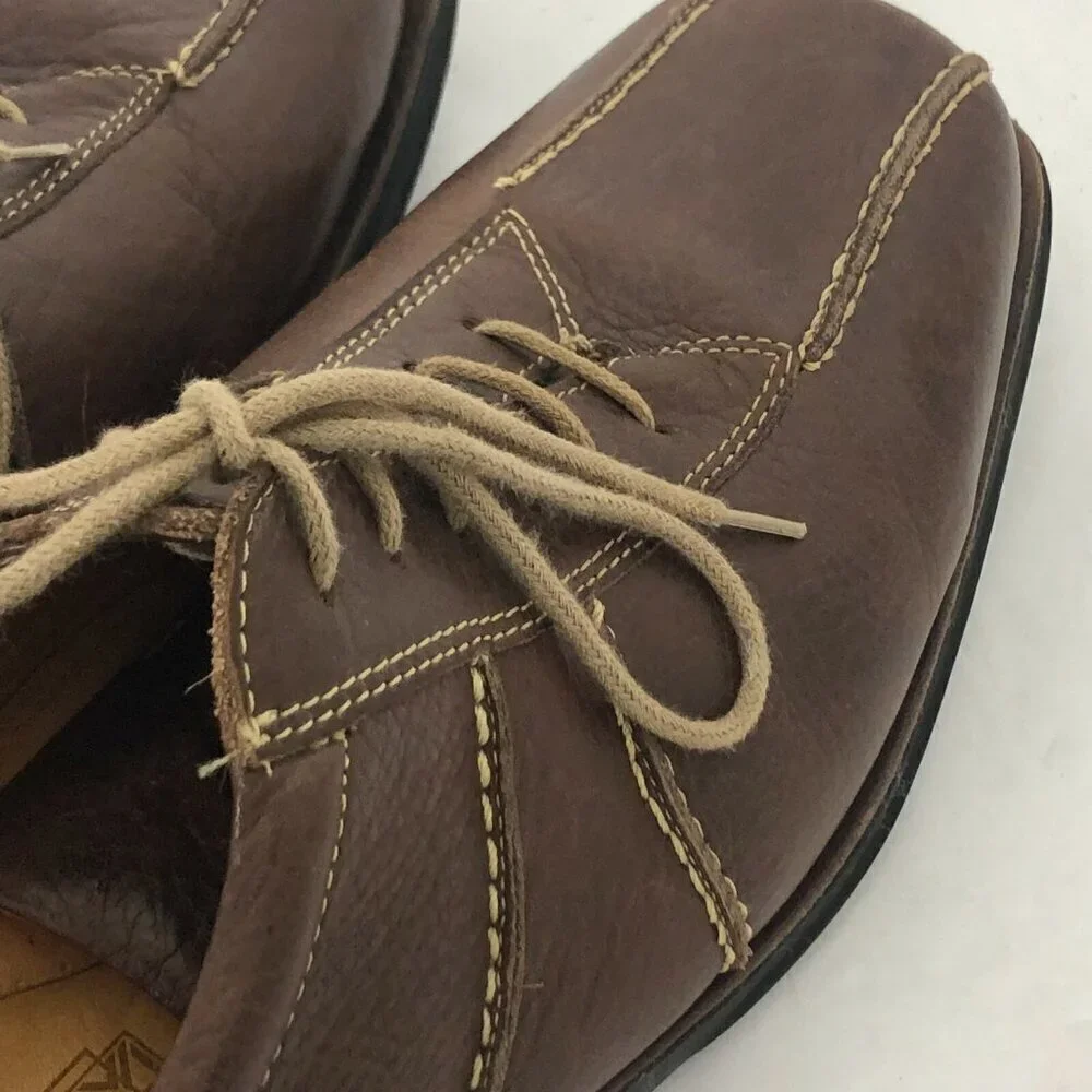 SANDRO Leather Oxfords Men's size 10 D Brown Square Toe Lace Up